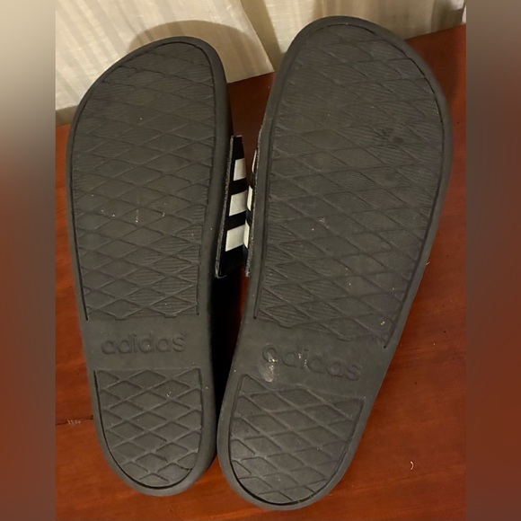 adidas Black and White Slide Sandals - Picture 3 of 4
